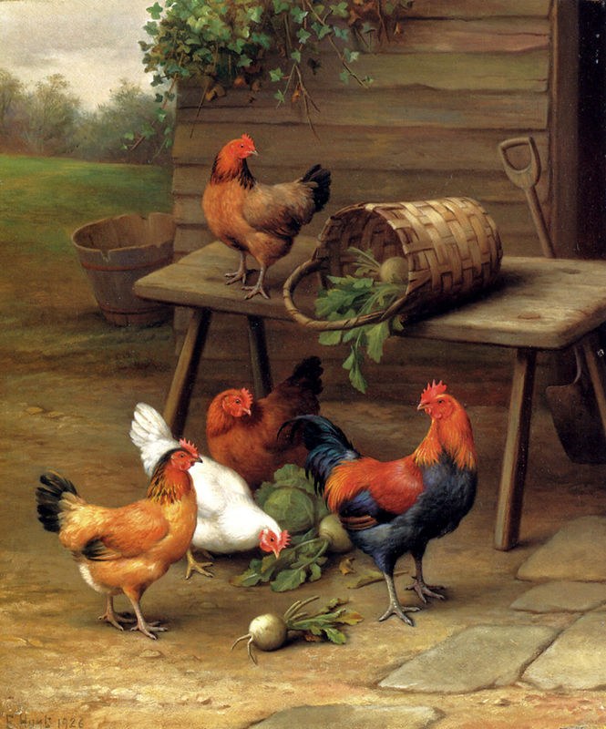 Unknown Artist Chickens art